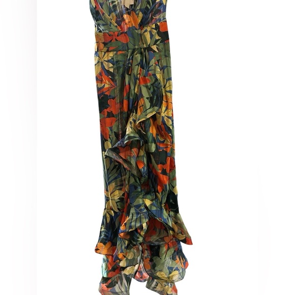 NWT Bronx and Banco Tropics Ruffle Wrap Maxi Dress - Picture 5 of 9